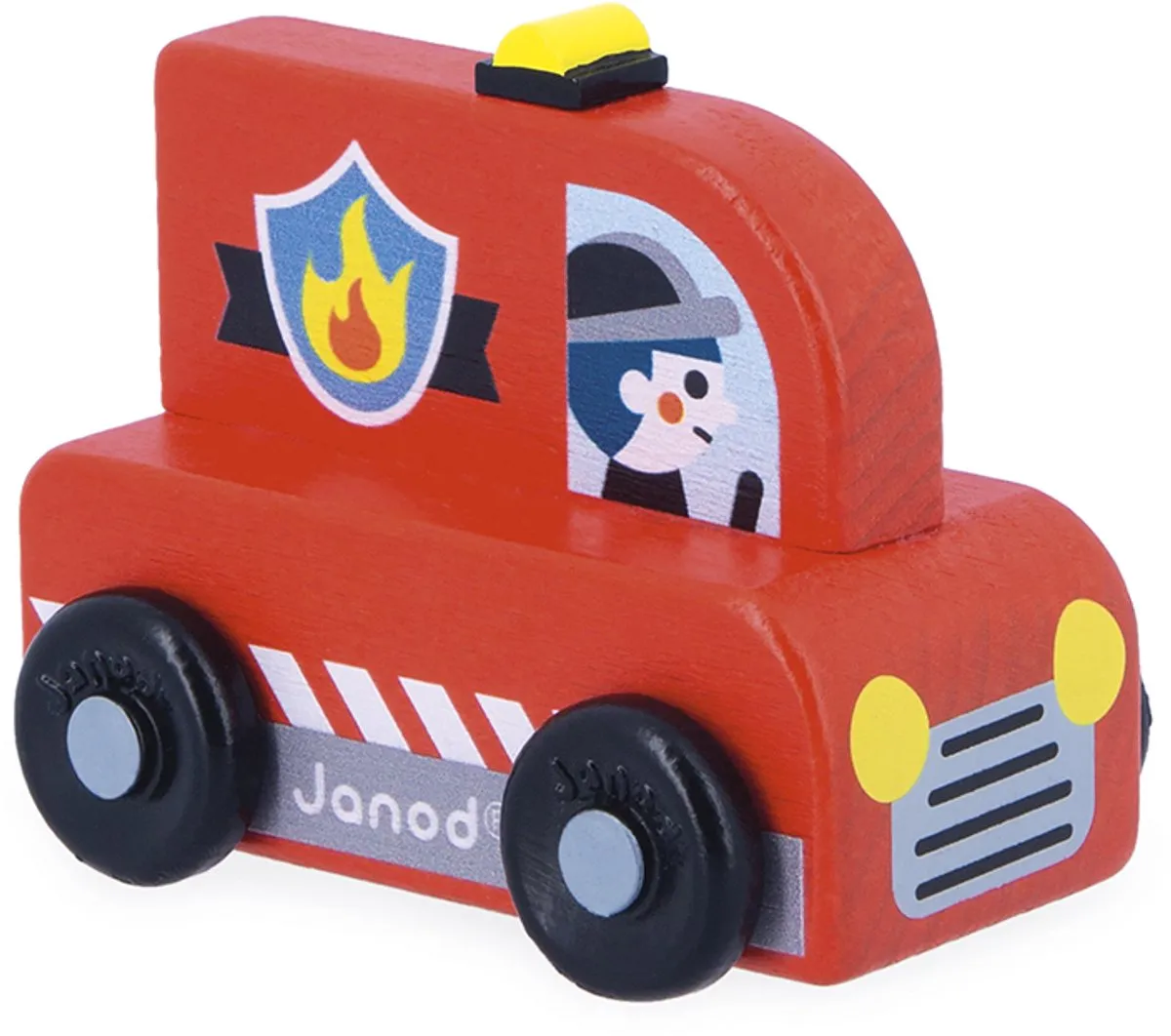 Janod Cross Roads Houten Brandweerwagen 11.5916 - afbeelding 6 van 6
