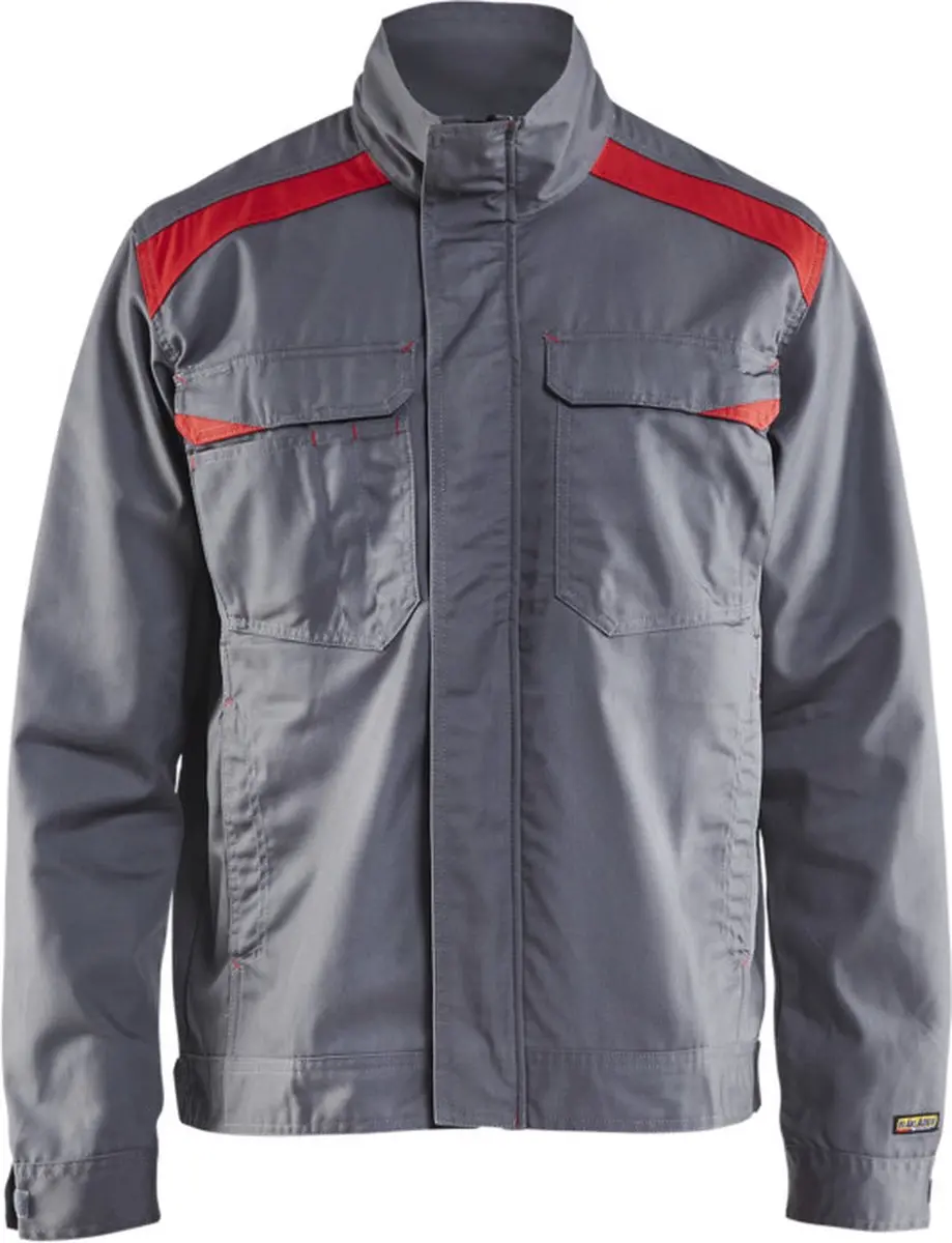 Blåkläder 4054-1800 Industriejack Ongevoerd Grijs/Rood maat XL