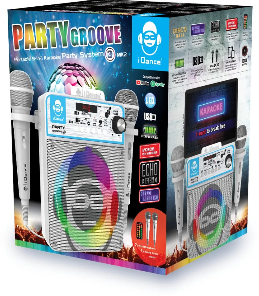 iDance Partybox Groove Karaoke Machine - Multicolor - afbeelding 3 van 6