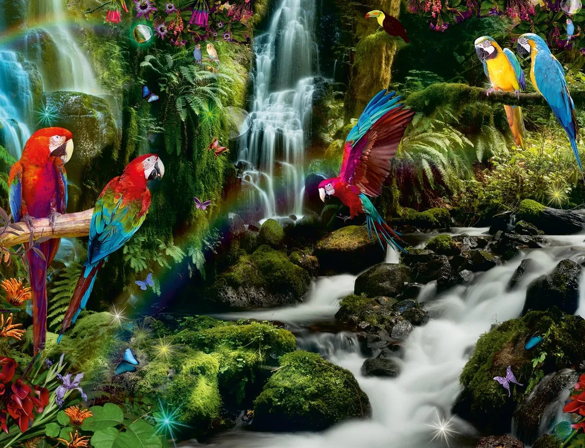 Ravensburger Bonte Papegaaien Jungle Legpuzzel 2000 Stuks - Multicolor
