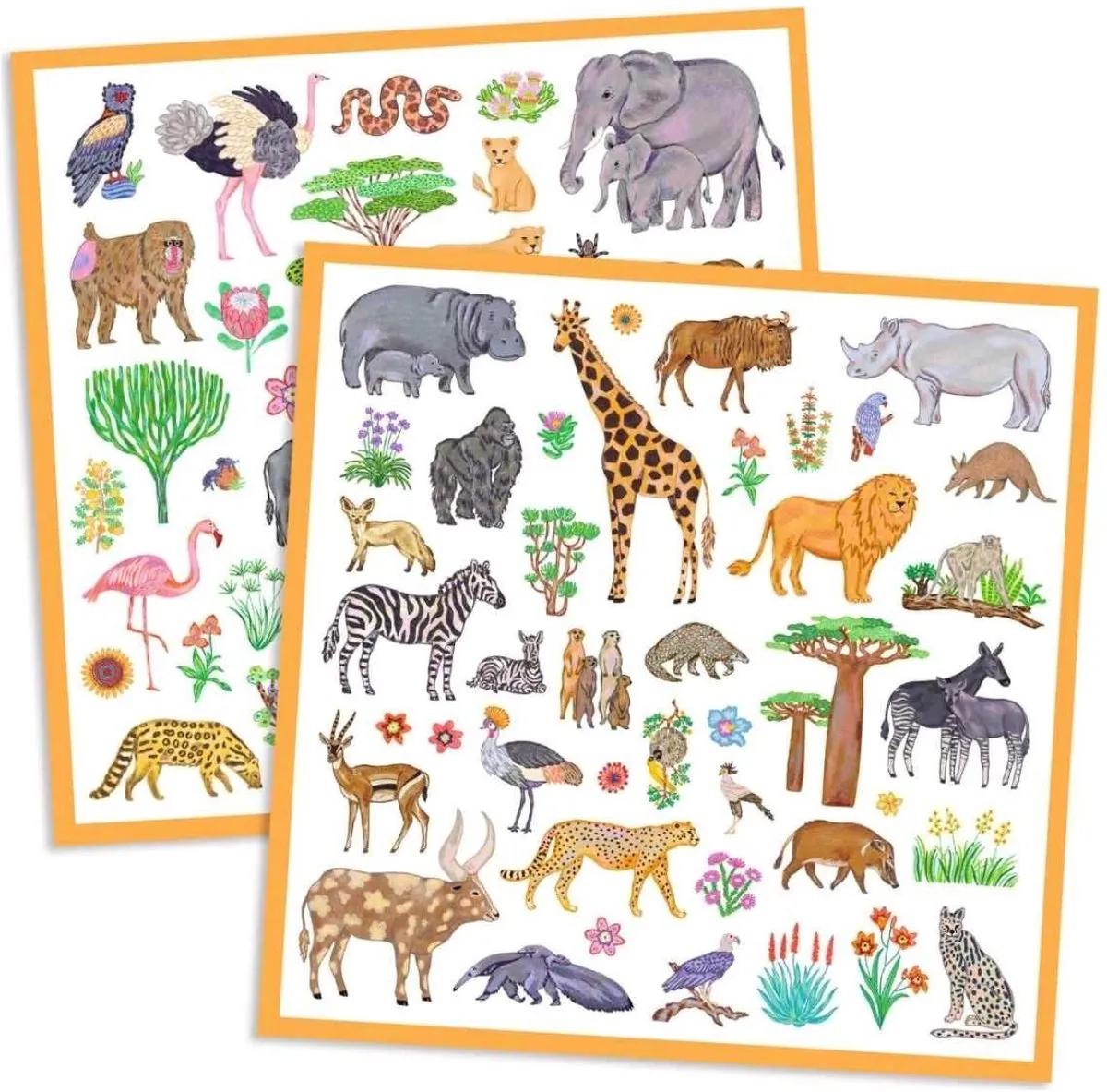 Djeco Stickers Kenia - 160 Stuks Multicolor