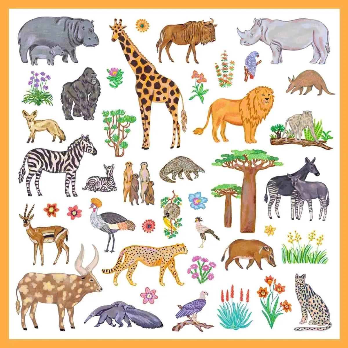 Djeco Stickers Kenia - 160 Stuks Multicolor