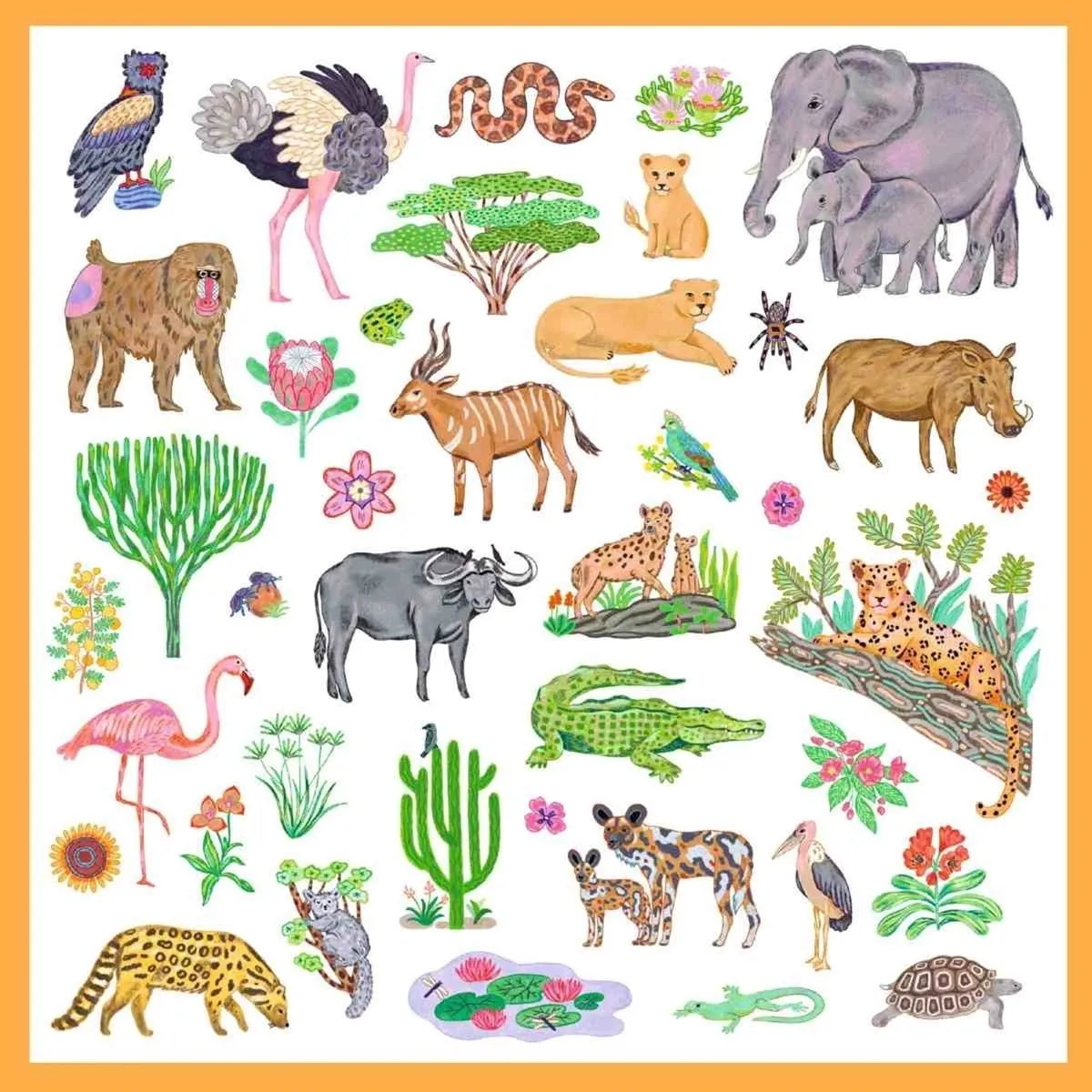 Djeco Stickers Kenia - 160 Stuks Multicolor