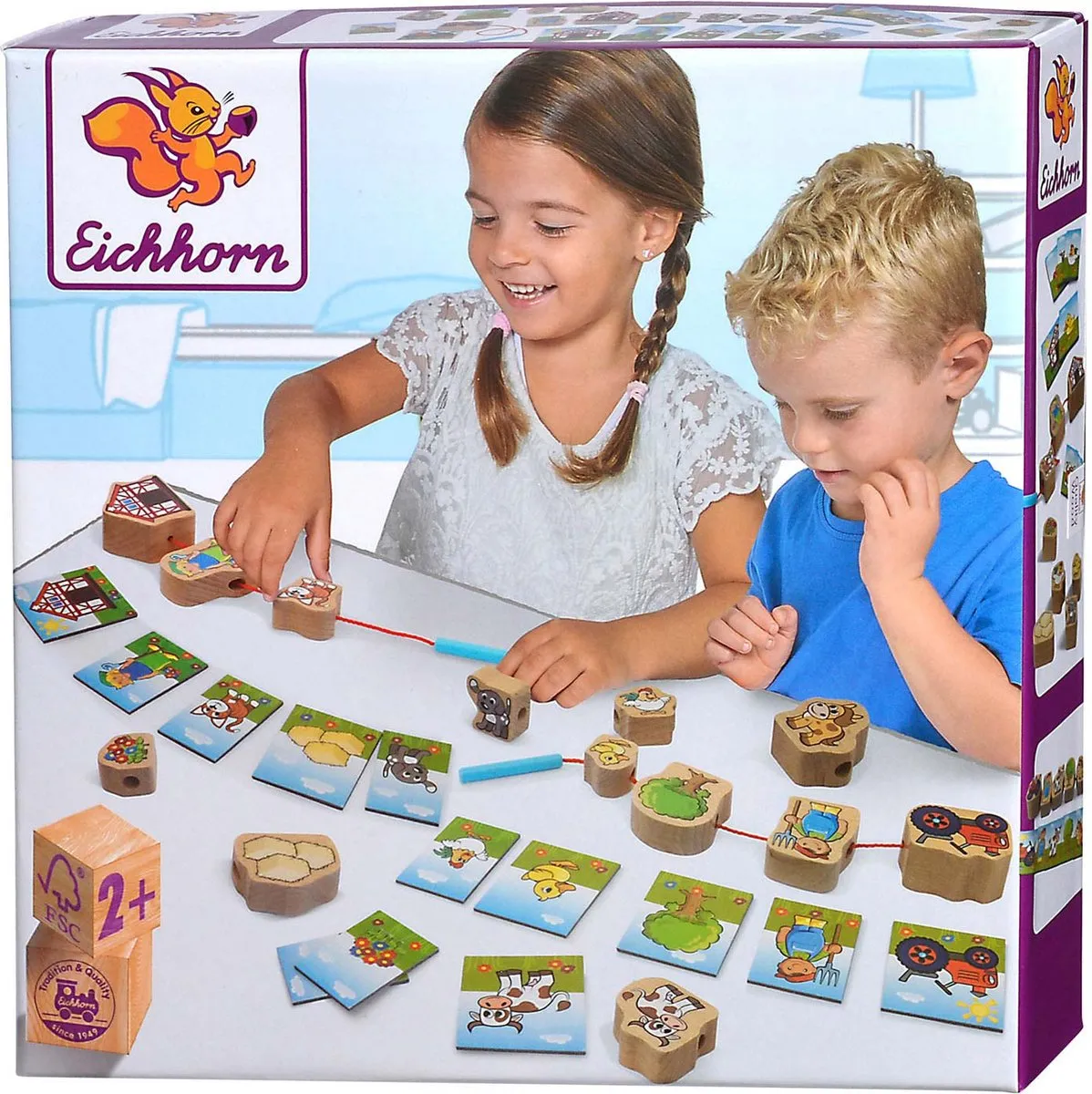 Janod Houten Rijgspel 13-delig - Multicolor