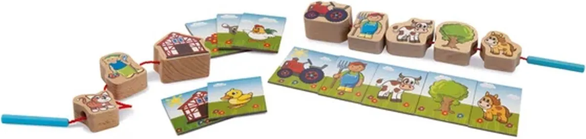 Janod Houten Rijgspel 13-delig - Multicolor