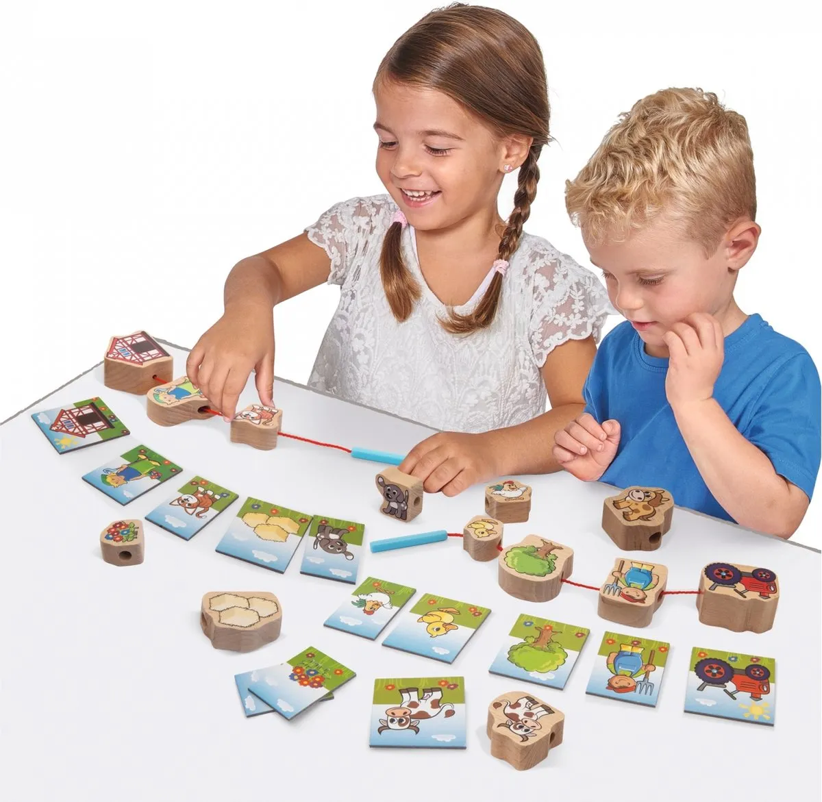 Janod Houten Rijgspel 13-delig - Multicolor - afbeelding 6 van 6