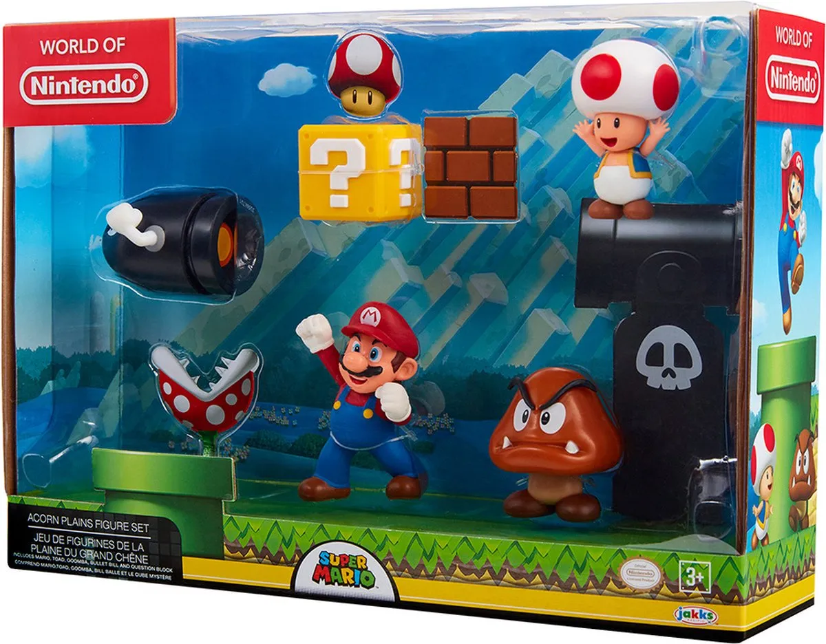 Nintendo Super Mario Acorn Plains Diorama Set - 6cm - Multicolor