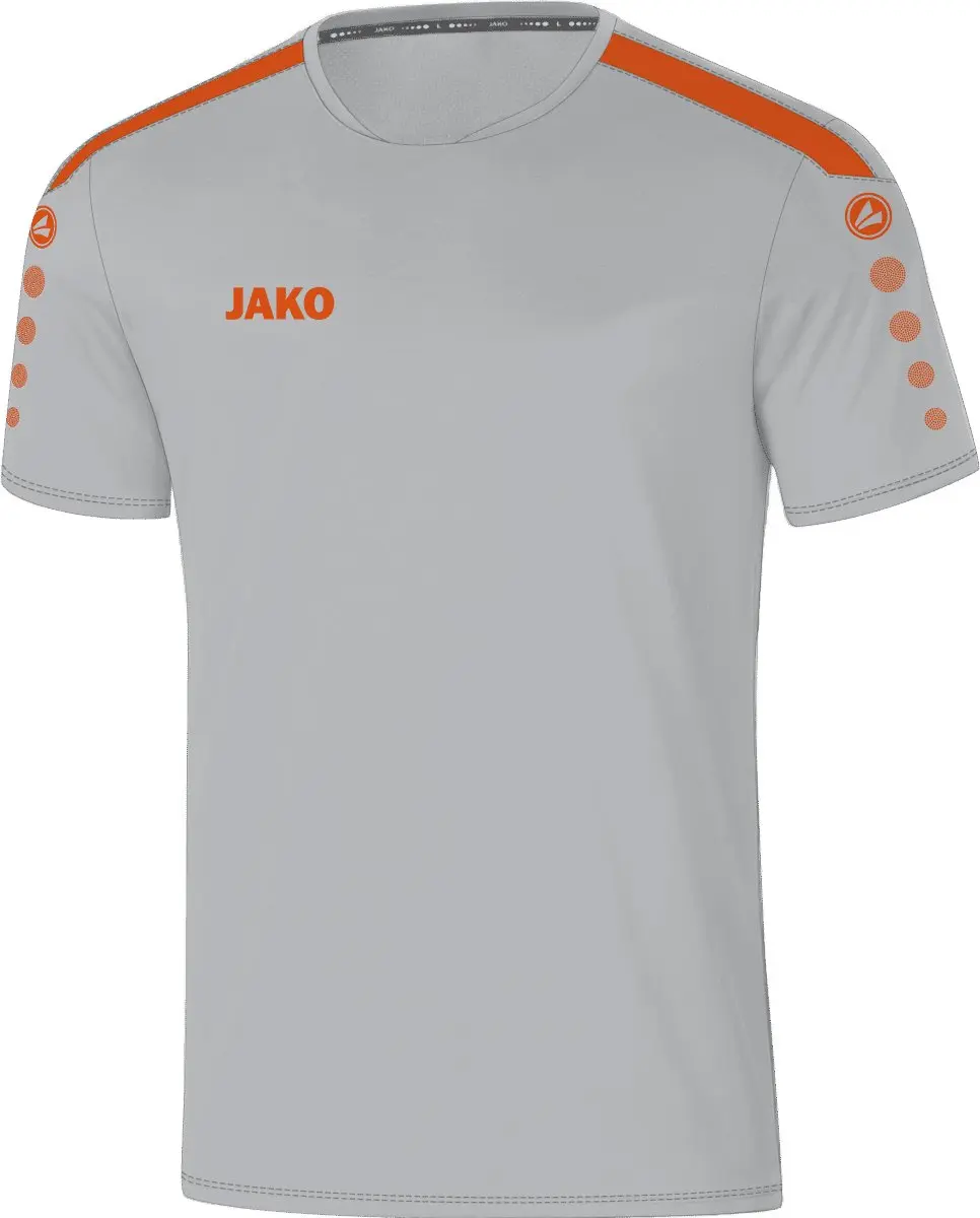 JAKO Power Shirt Korte Mouw Kinderen 116 - Fluoro Oranje/Zachtgrijs