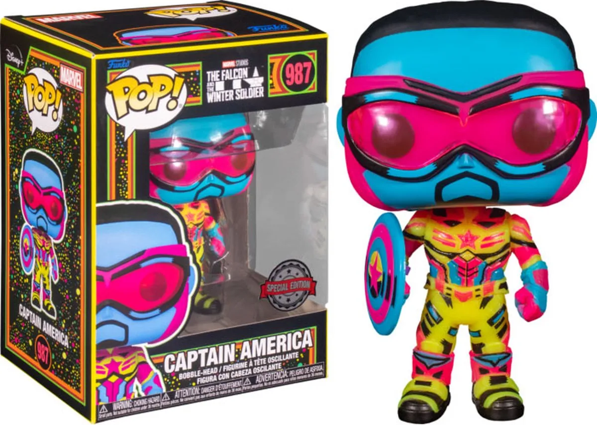 Funko Pop! Captain America Blacklight Exclusive 987 - Multi