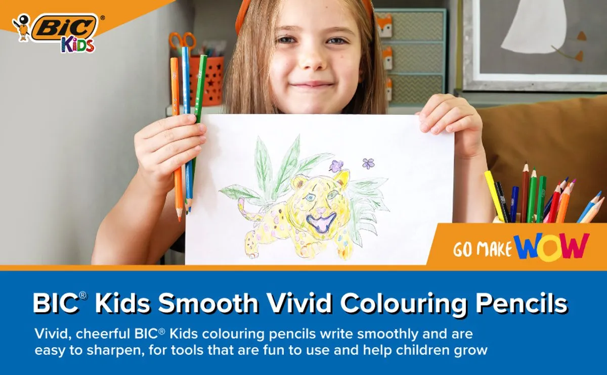 BIC Kids Kleurpotloden - Kleurpotloden - Kinderen - Verschillende Kleuren - Potlood - 12 Stuks