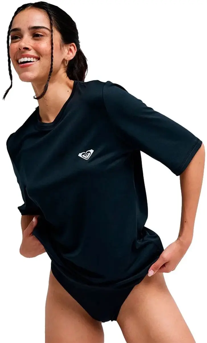 Roxy Happy Waves Korte Mouw Rash Guard Blauw XS Vrouw