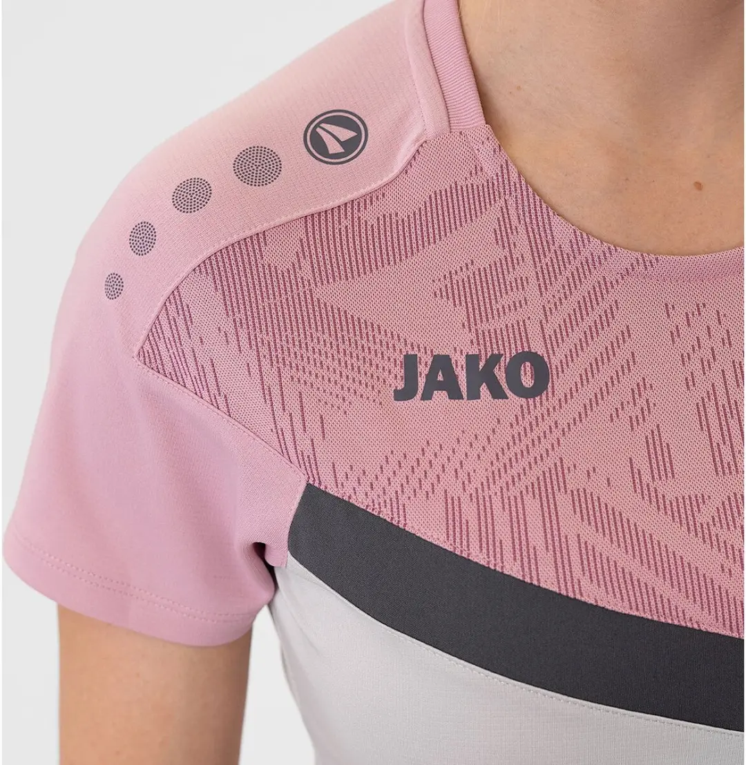 Jako Iconic T-Shirt Dames - Zachtgrijs/Rose - Maat 40