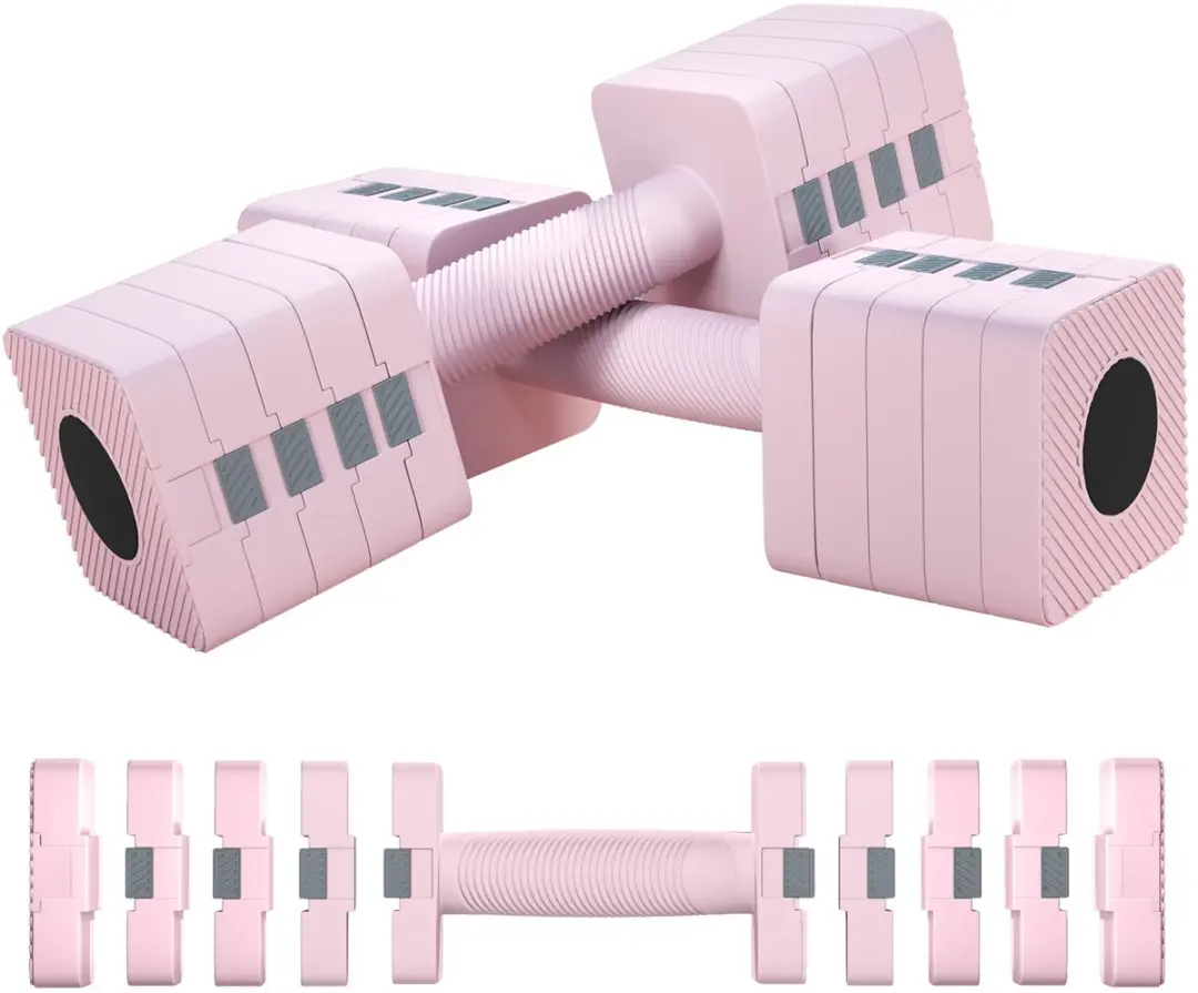 SPORTNOW Rubber Dumbbell-Stahl, ABS-32L x 9B x 9H cm-Rosa