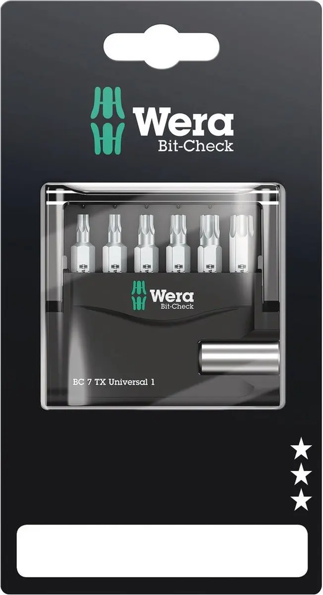 Wera 7-delige bit-check 7 TX universal 1 SB bitset