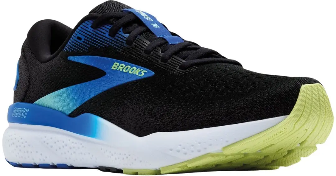 Brooks Ghost 16 Heren Hardloopschoenen - 43 - Zwart/Blauw/Lichtgroen - afbeelding 6 van 6