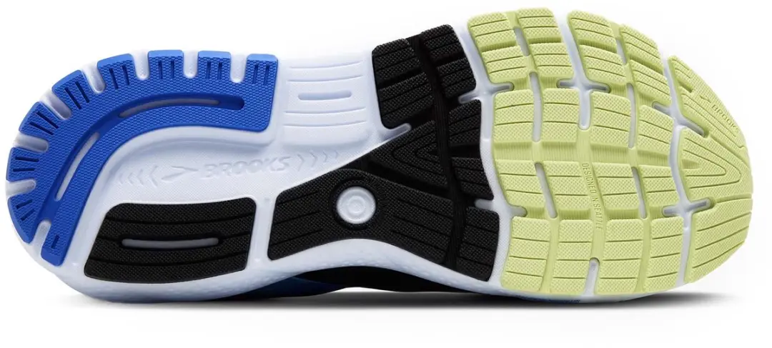 Brooks Ghost 16 Heren Hardloopschoenen - 43 - Zwart/Blauw/Lichtgroen - afbeelding 4 van 6