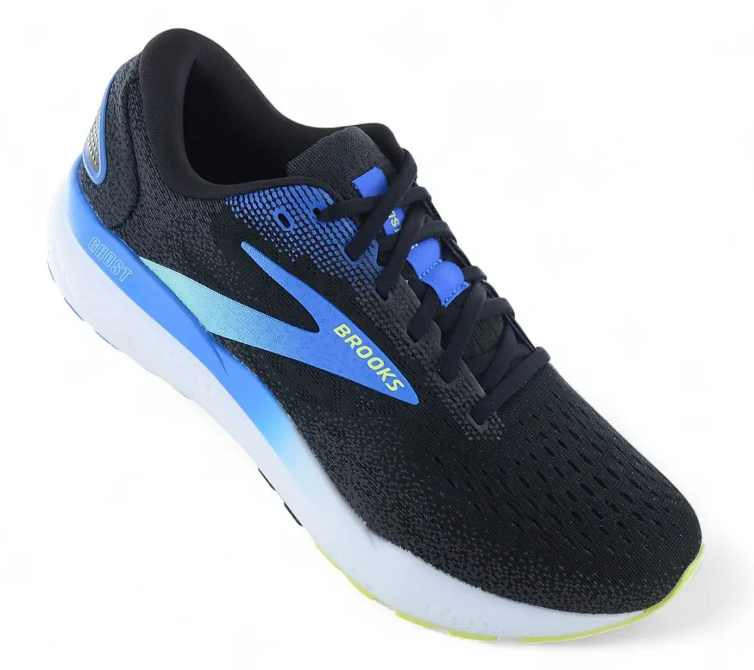 Brooks Ghost 16 Heren Hardloopschoenen - 43 - Zwart/Blauw/Lichtgroen - afbeelding 5 van 6