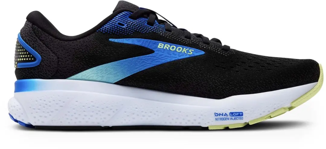 Brooks Ghost 16 Heren Hardloopschoenen - 43 - Zwart/Blauw/Lichtgroen - afbeelding 2 van 6