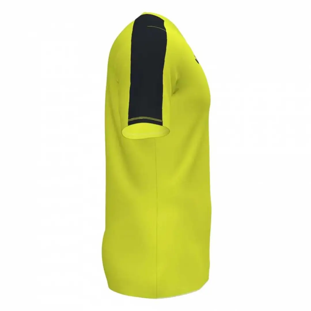 Joma Academy III Shirt Korte Mouw Kinderen 104 - Fluogeel/Zwart - afbeelding 4 van 5