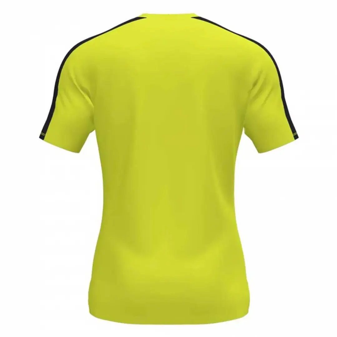 Joma Academy III Shirt Korte Mouw Kinderen 104 - Fluogeel/Zwart - afbeelding 2 van 5