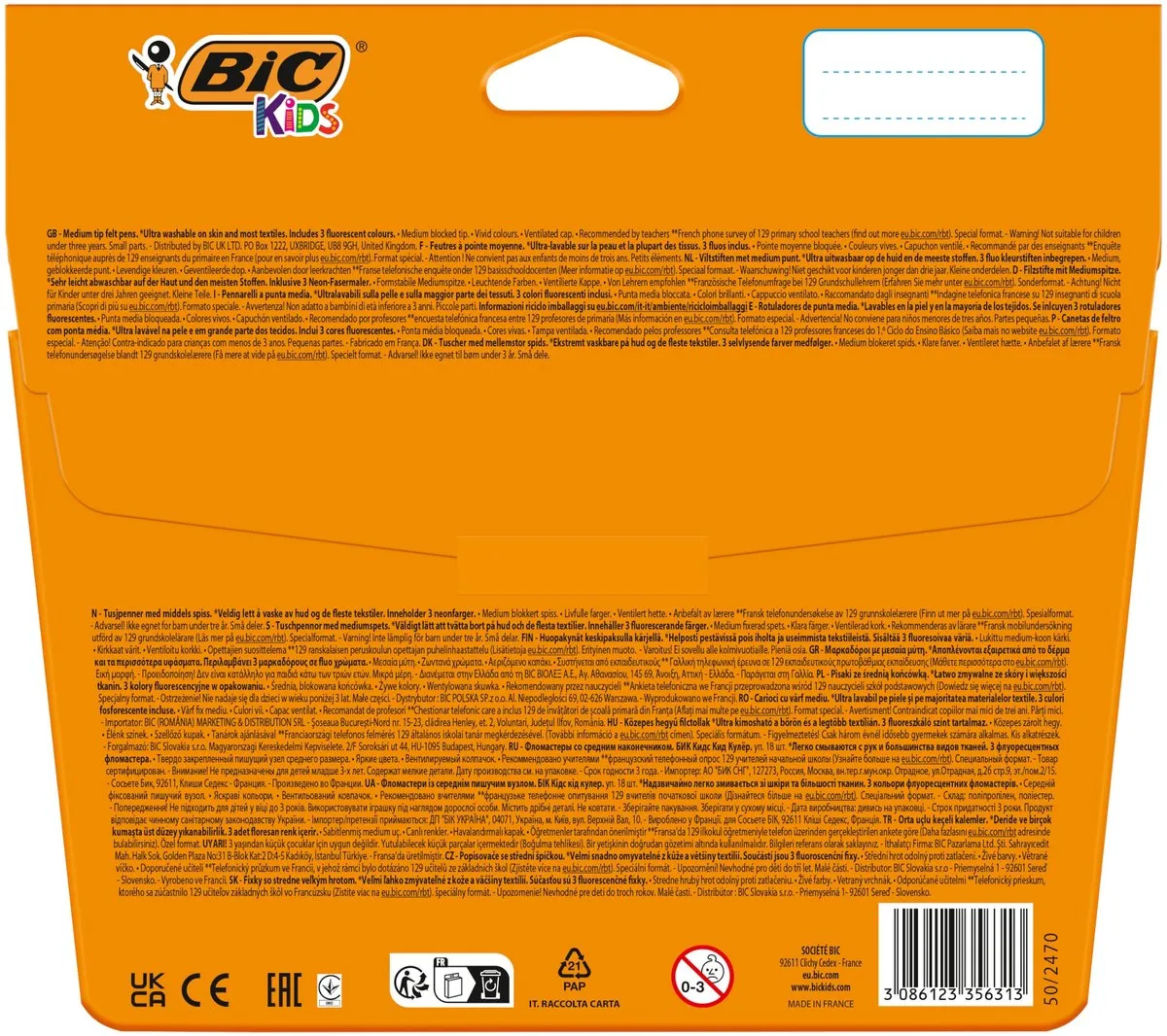 Bic Kids Couleur Fluo Marker - 18 Stuks Multicolor - afbeelding 3 van 4
