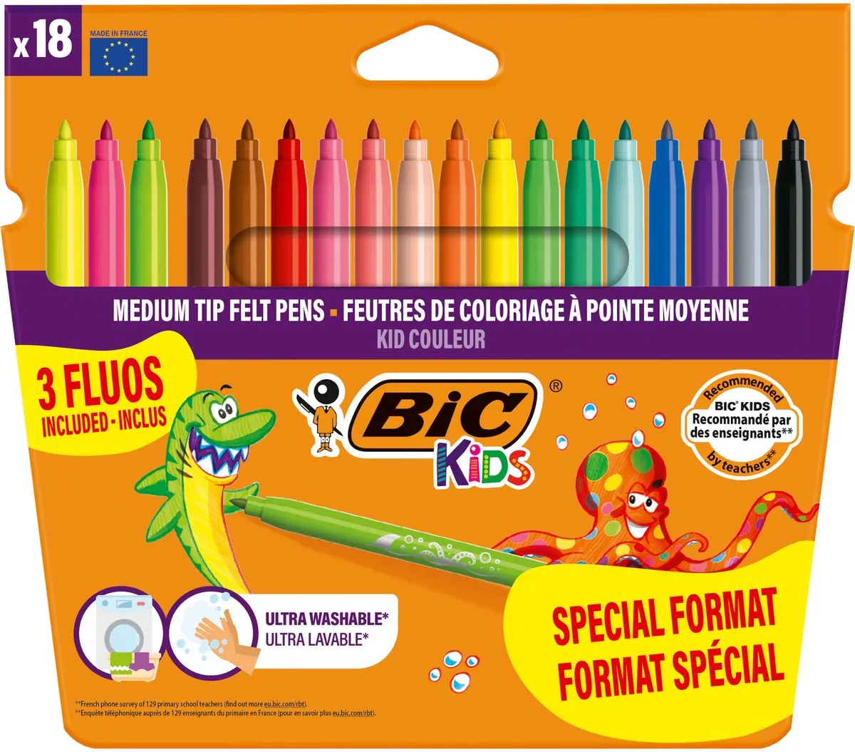 Bic Kids Couleur Fluo Marker - 18 Stuks Multicolor - afbeelding 2 van 4