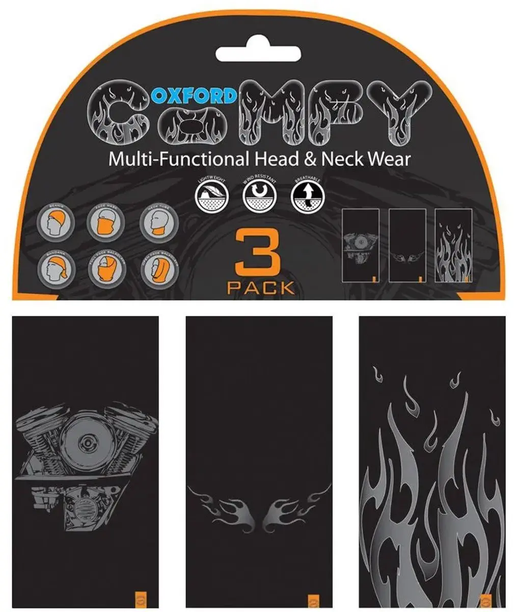 Oxford Comfy HD Nekwarmer - 3 Stuks - Zwart
