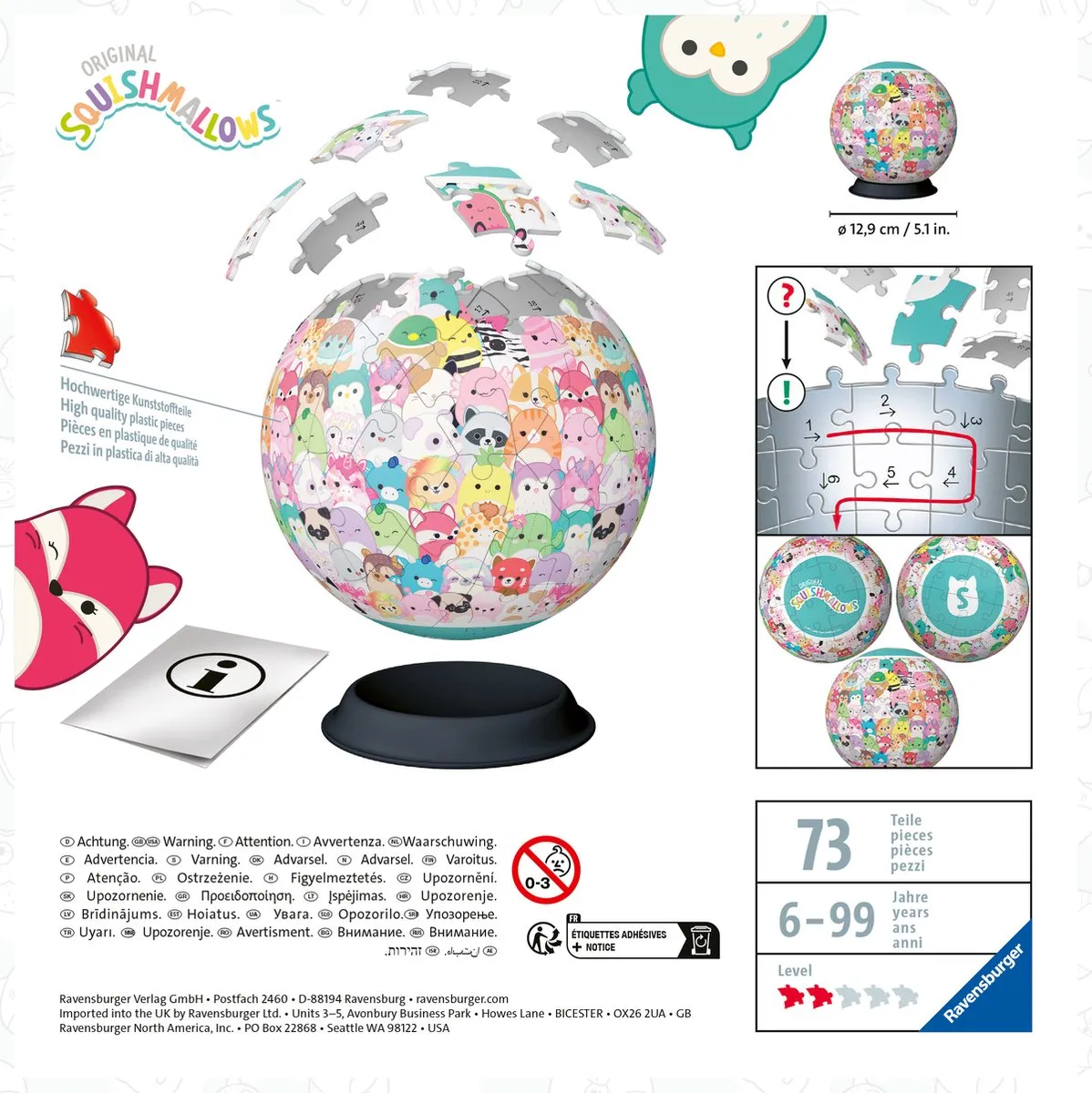 Ravensburger Squishmallows 3D Puzzel 72-delig - 200 Stuks