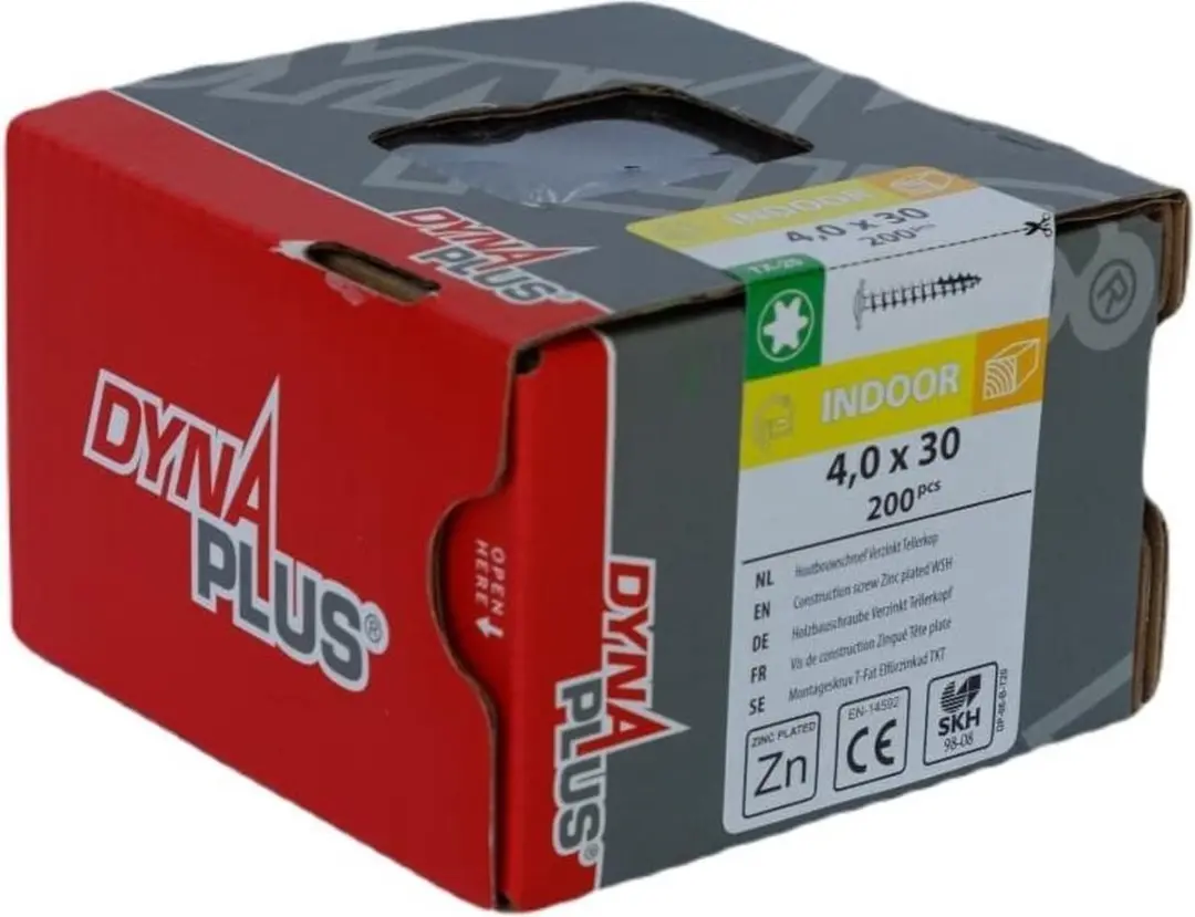 Dynaplus Tellerkopschroef TX20 4x30mm - 200 Stuks - Verzinkt