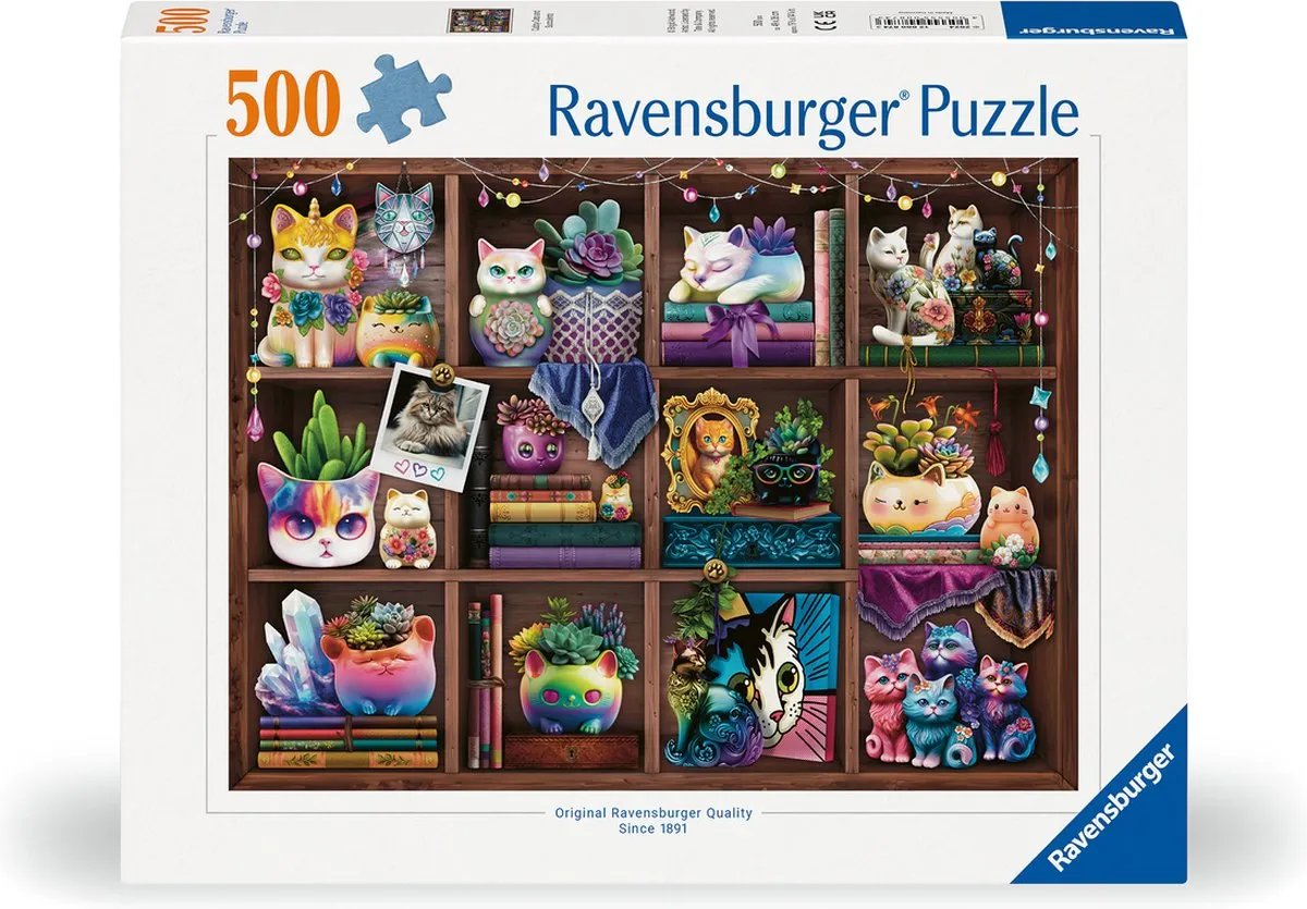 Ravensburger Cubby Cats and Succulents Legpuzzel 500 Stuks - Multicolor