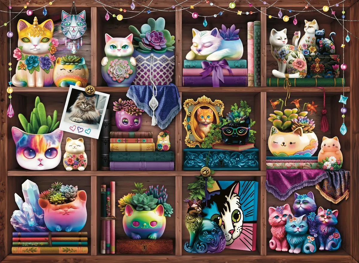 Ravensburger Cubby Cats and Succulents Legpuzzel 500 Stuks - Multicolor
