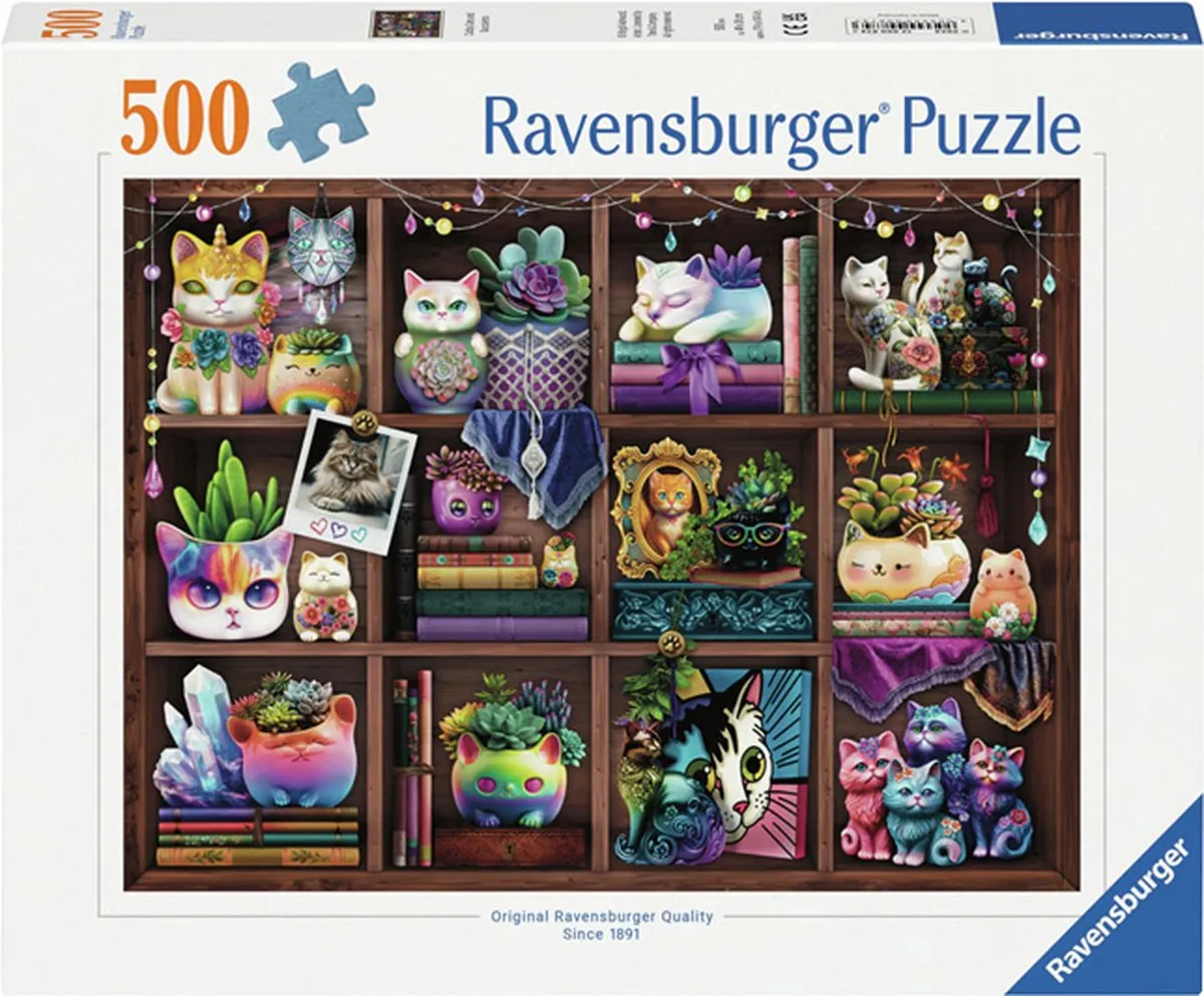 Ravensburger Cubby Cats and Succulents Legpuzzel 500 Stuks - Multicolor
