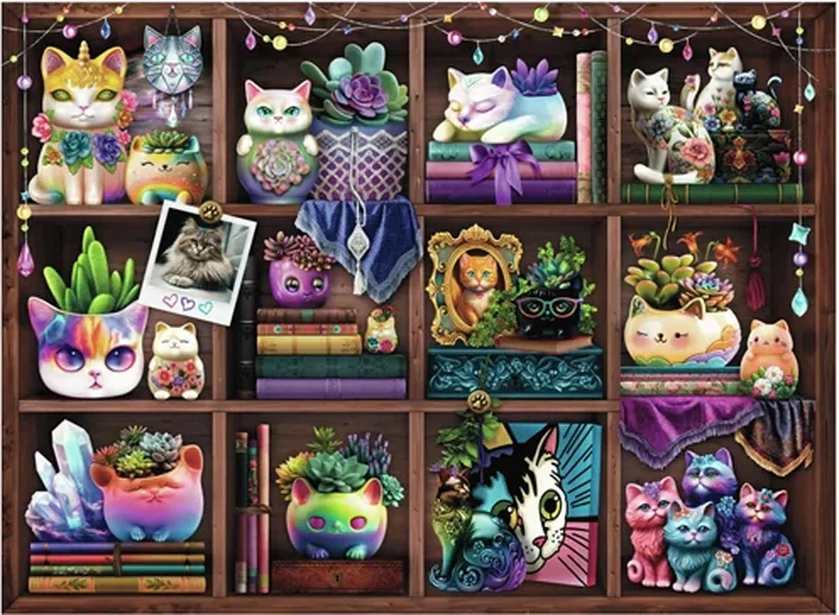 Ravensburger Cubby Cats and Succulents Legpuzzel 500 Stuks - Multicolor