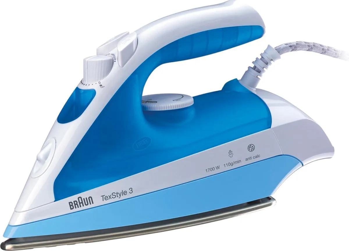 Braun TexStyle 3 SI 3053 BL Stoomstrijkijzer - 2400W - Blauw - afbeelding 3 van 6