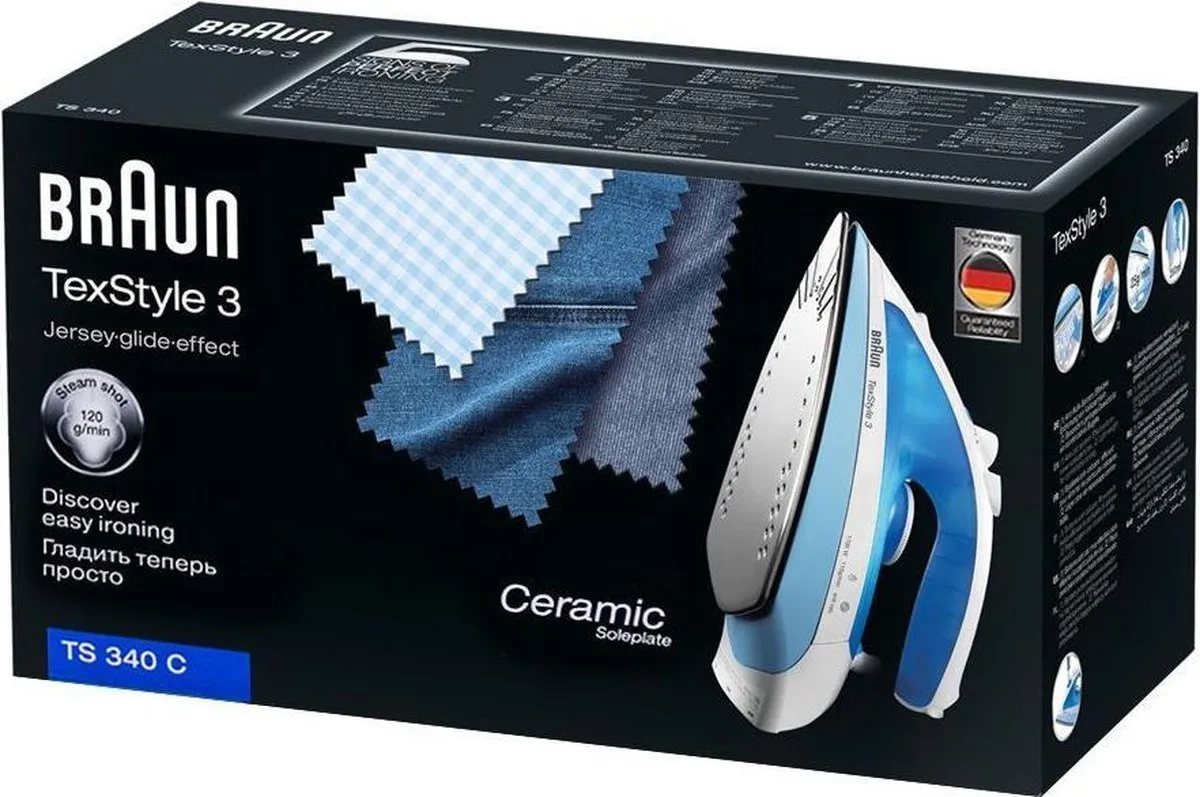 Braun TexStyle 3 SI 3053 BL Stoomstrijkijzer - 2400W - Blauw - afbeelding 5 van 6