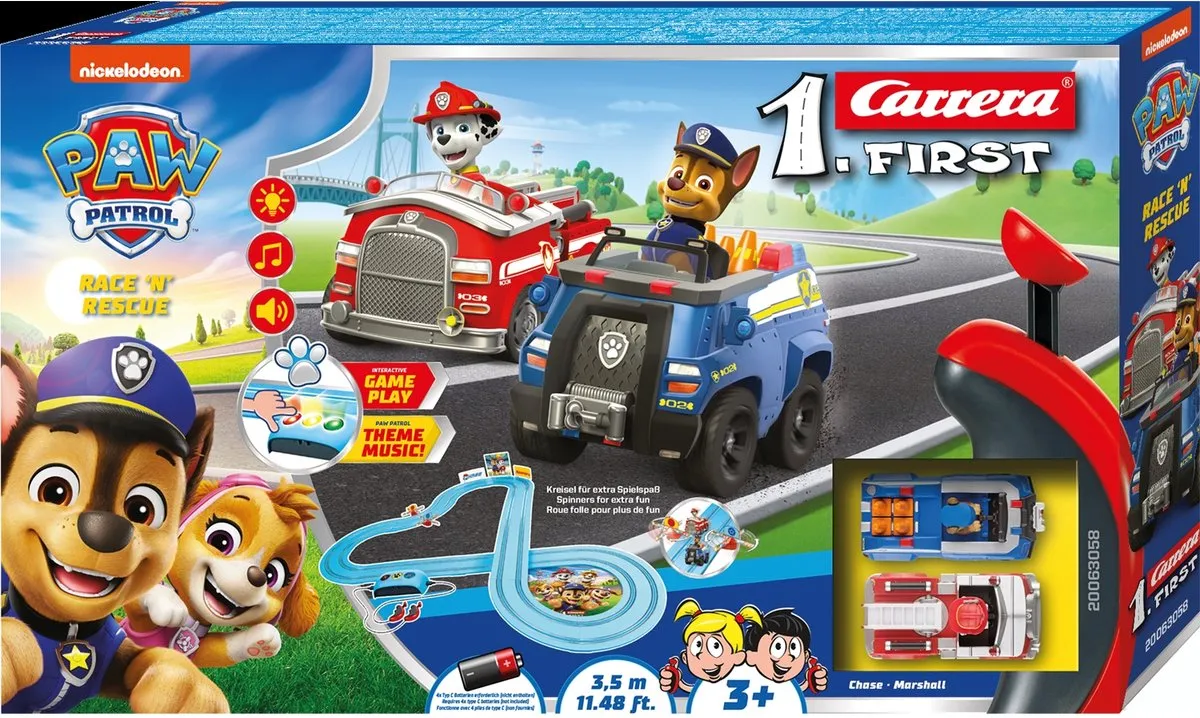 Carrera FIRST Racebaan PAW Patrol Chase vs Marshall CAR20063058 - 3,5m - Multi