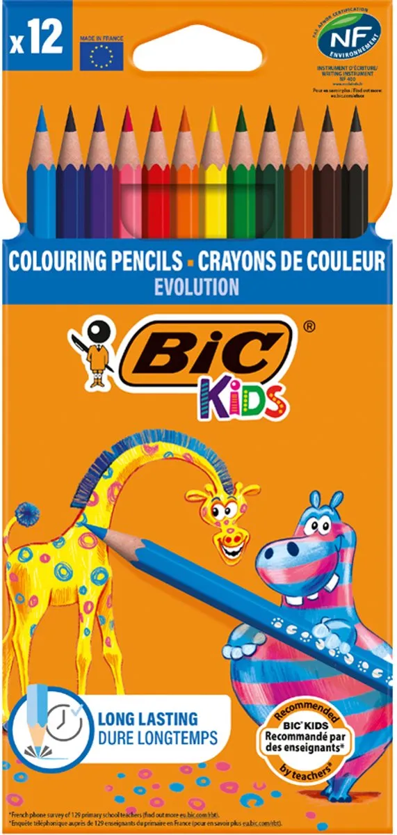 Bic Kids Evolution ECOlutions Kleurpotlood Multicolor - 24 Stuks