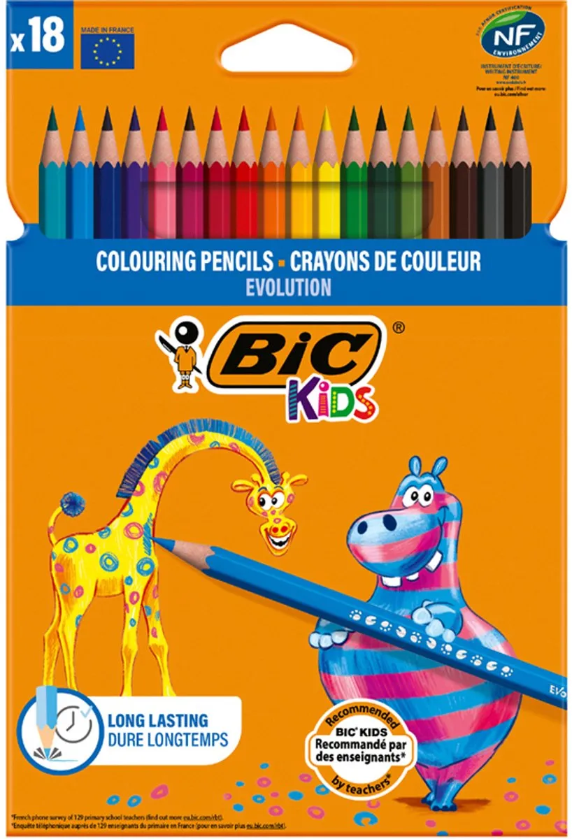 Bic Kids Evolution ECOlutions Kleurpotlood Multicolor - 24 Stuks