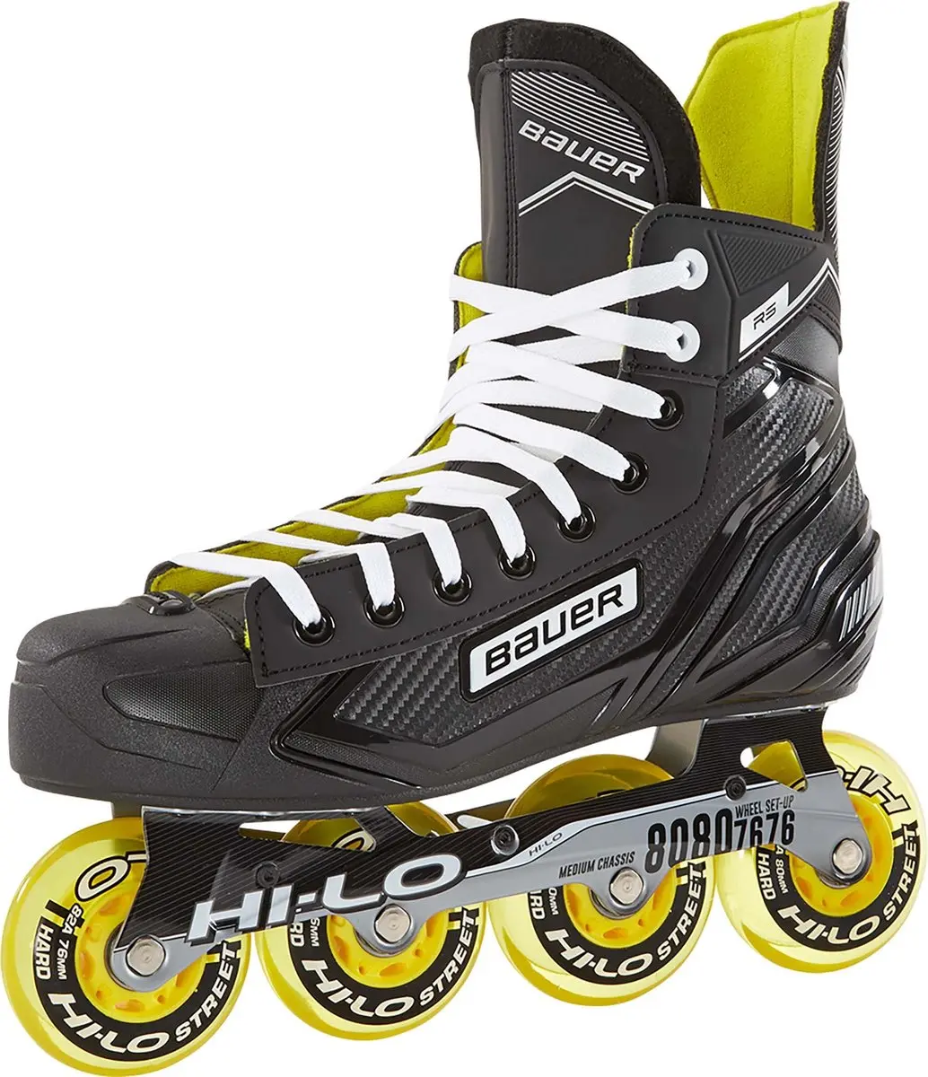 Bauer RS Inline Hockey Skate 48 - Zwart/Geel - afbeelding 3 van 5