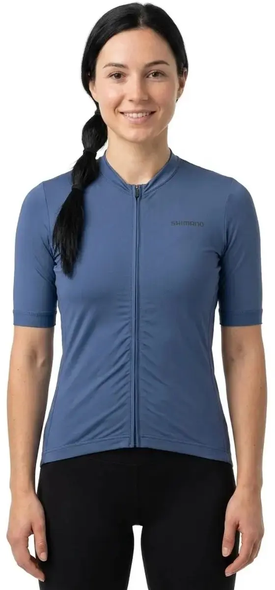 Shimano Futuro Korte Mouw Wielertrui Blauw XS Vrouw