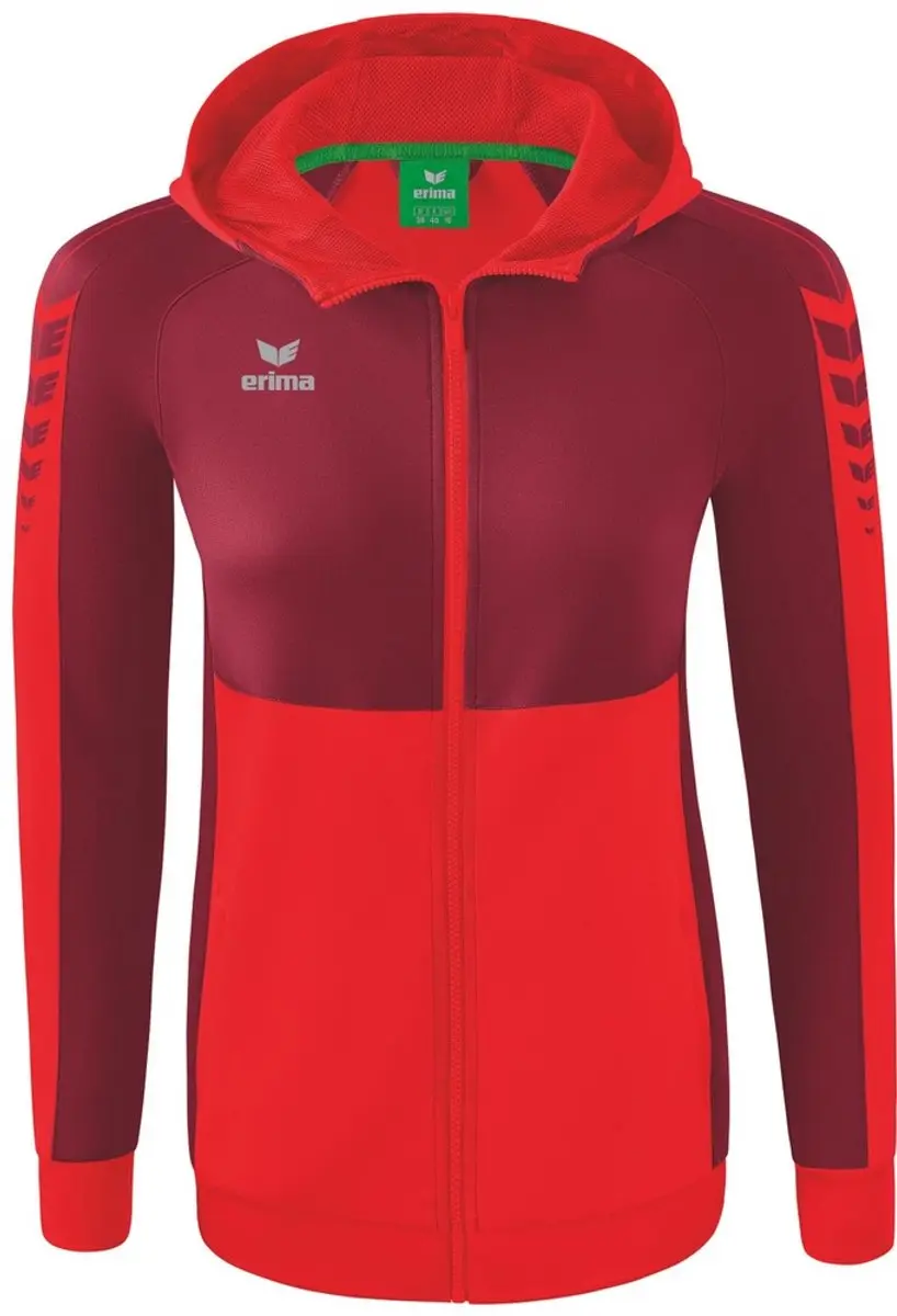 Erima Six Wings Trainingsjack Dames - Bordeaux/Rood - Maat 44