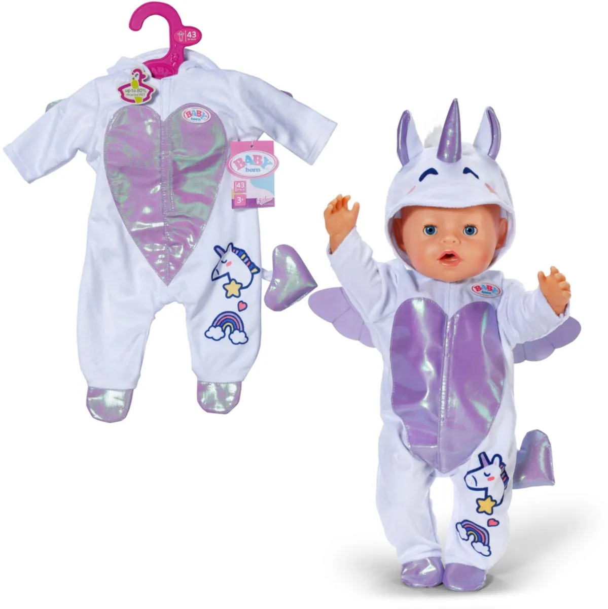 Baby Born Eenhoorn Onesie 43cm - Multicolore