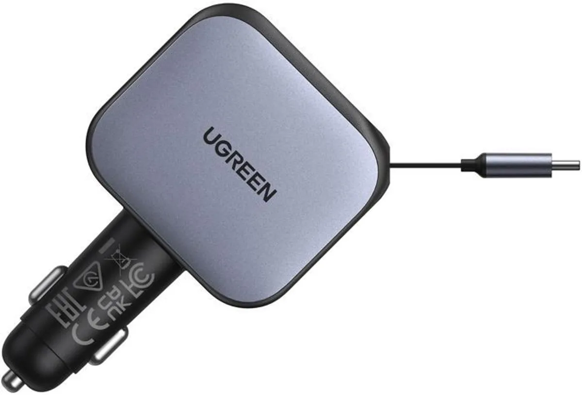 Ugreen Sigarettenaansteker 145W 55910B - 3 Outputs - Grijs