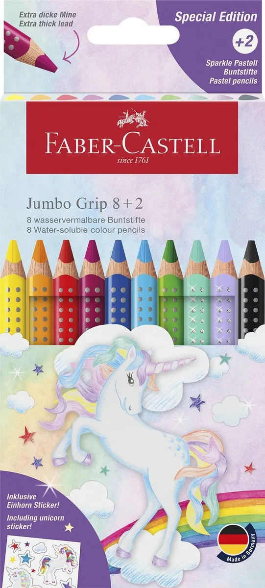 Faber-Castell Jumbo Grip Unicorn Kleurpotloden 10 Stuks