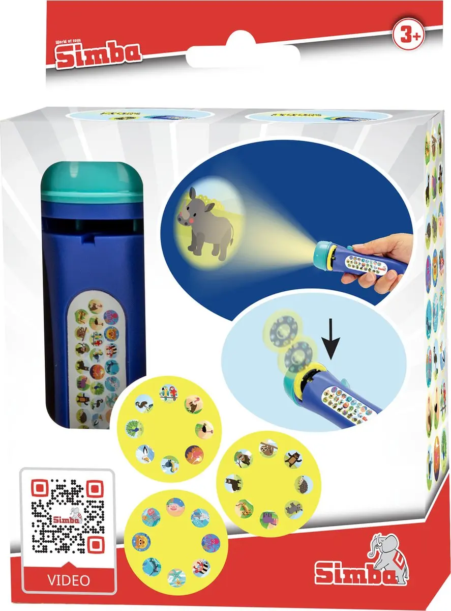 Simba Lichtprojector Dieren - Blauw/Geel - 2x AAA - afbeelding 4 van 6