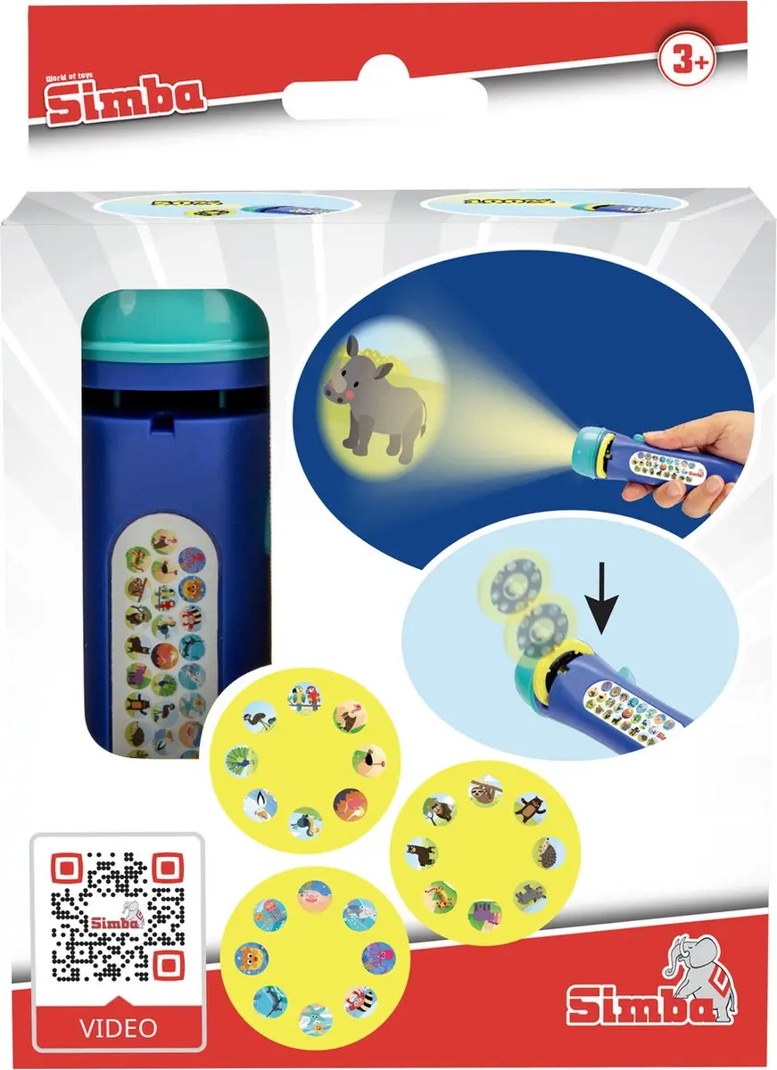 Simba Lichtprojector Dieren - Blauw/Geel - 2x AAA - afbeelding 6 van 6