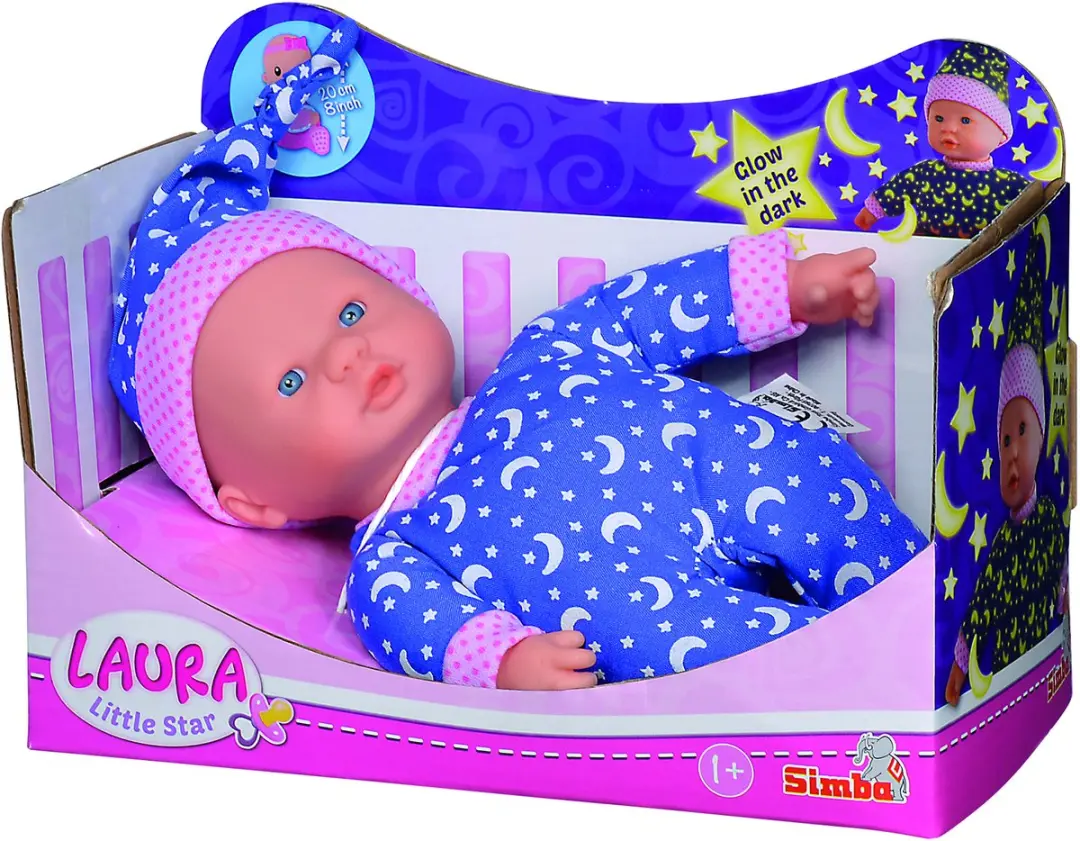 Simba Laura Little Star Babypop Glow in the Dark - Blauw - afbeelding 3 van 6