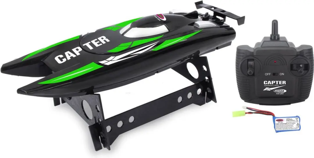 Jamara Speedboot Junior 32x9,5x5,5cm - 4-delig - Zwart/Groen