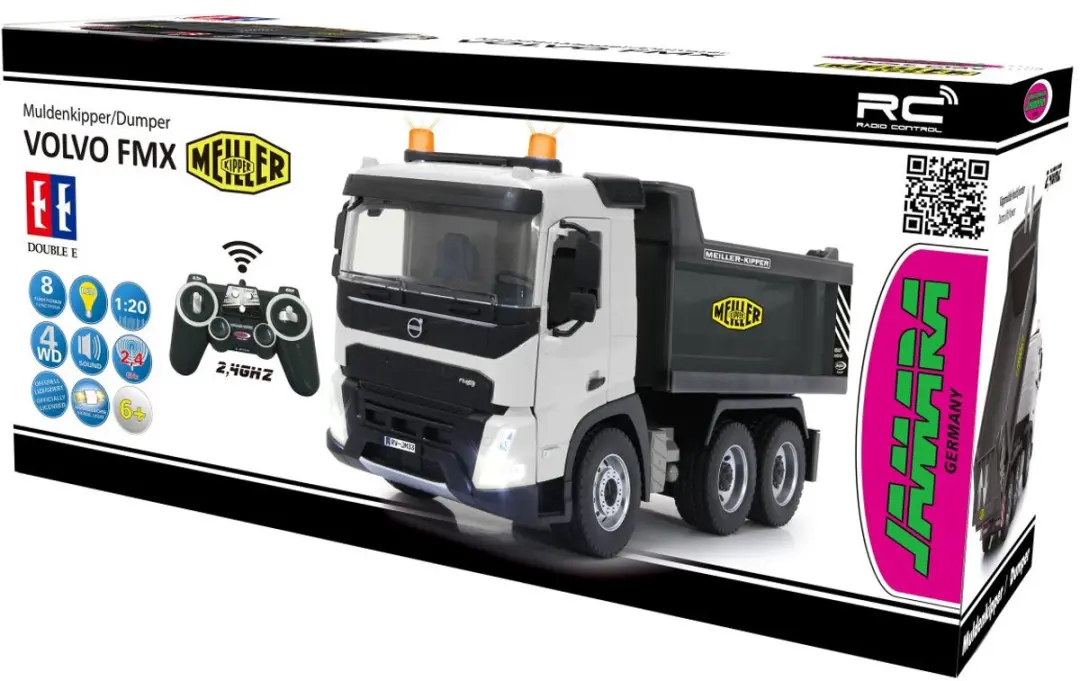 Jamara RC Vrachtwagen Volvo FMX Kieper 406312 - 1:20 - Wit - afbeelding 5 van 6