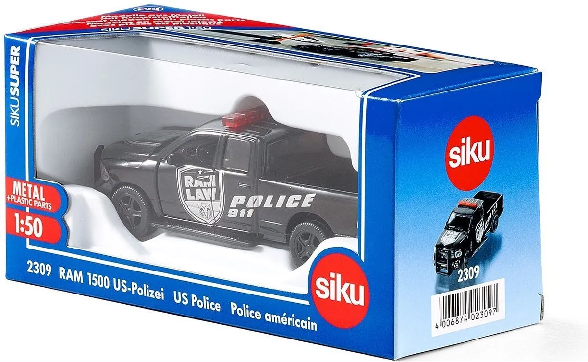SIKU 2309 Dodge RAM 1500 Politie 1:50 - Zwart